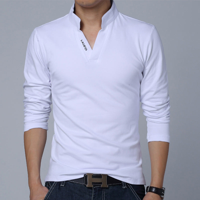 V-Neck Long-Sleeved T-Shirt Men