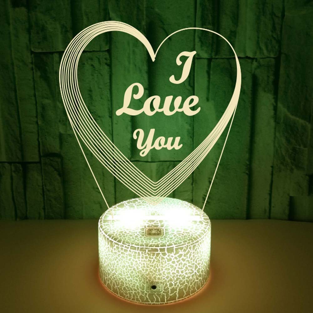 Cozy 3D Lamp "I Love You" Design