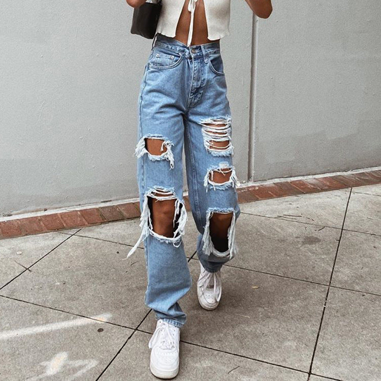 Cozy Women's Casual Ripped Slimming Jeans