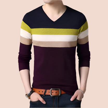 Men'S V-Neck Knitted Sweater Casual Men